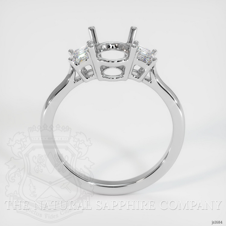 10K White Gold Three Stone Ring Setting