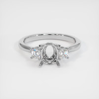 14K White Gold Three Stone Ring Setting Image