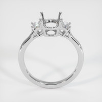 14K White Gold Three Stone Ring Setting Image