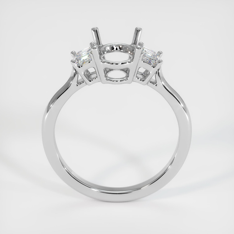 14K White Gold Three Stone Ring Setting