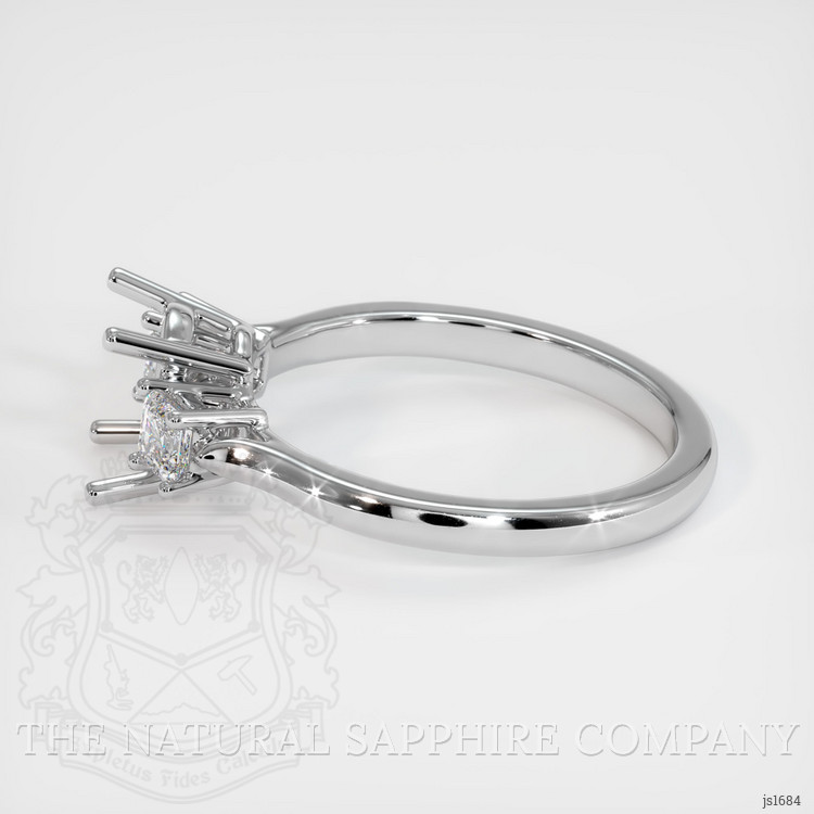 18K White Gold Three Stone Ring Setting
