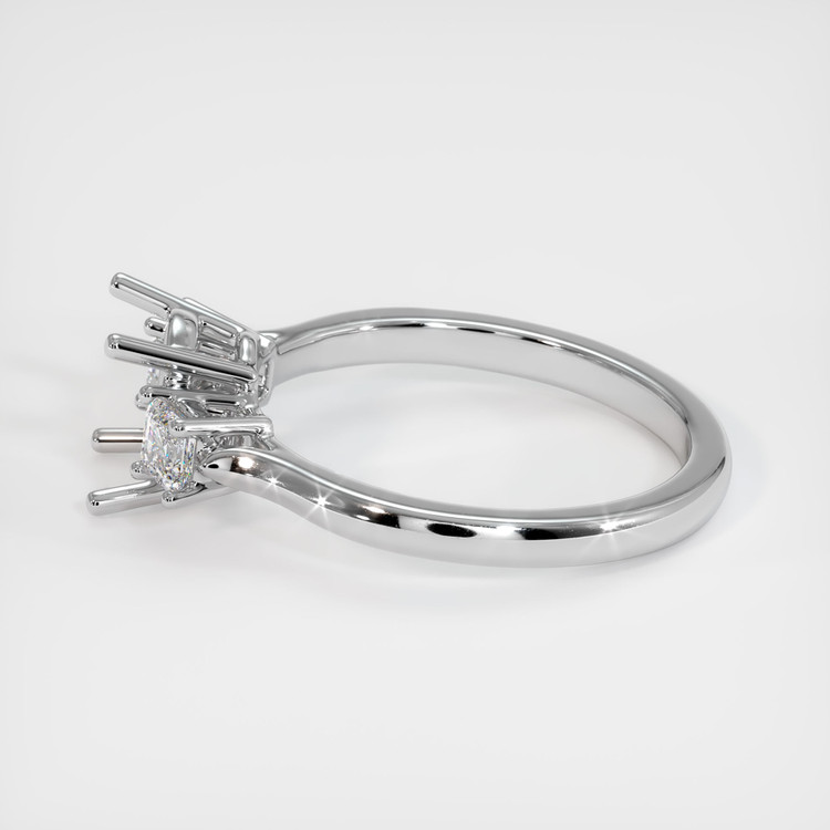 18K White Gold Three Stone Ring Setting