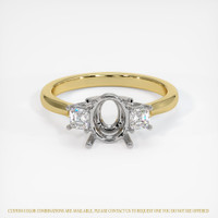 14K White & Yellow Three Stone Ring Setting Image