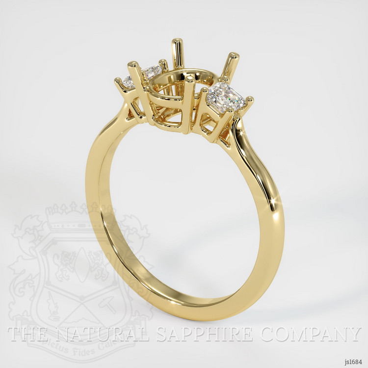 10K Yellow Gold Three Stone Ring Setting