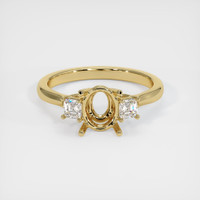 10K Yellow Gold Three Stone Ring Setting Image