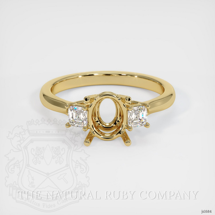 10K Yellow Gold Three Stone Ring Setting