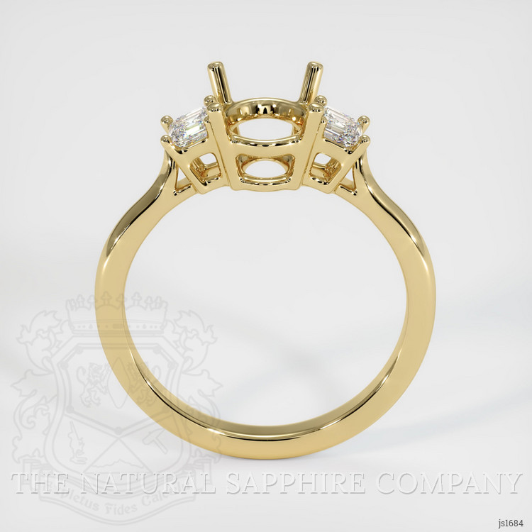 10K Yellow Gold Three Stone Ring Setting
