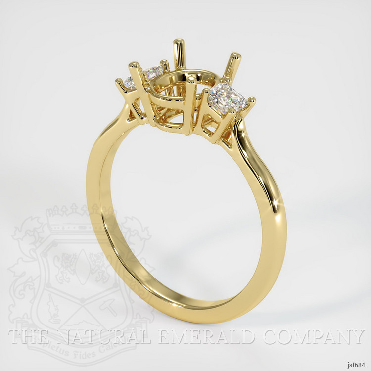18K Yellow Gold Three Stone Ring Setting