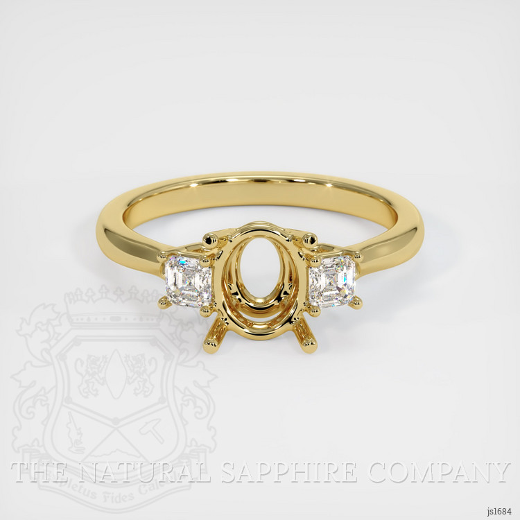 18K Yellow Gold Three Stone Ring Setting