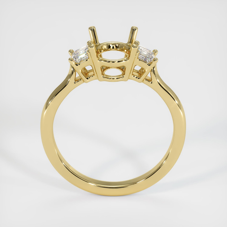 18K Yellow Gold Three Stone Ring Setting