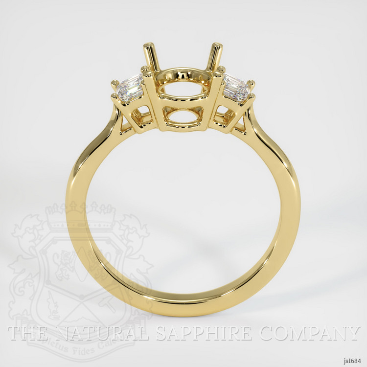 18K Yellow Gold Three Stone Ring Setting