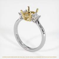 14K Yellow & White Three Stone Ring Setting Video