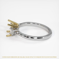14K Yellow & White Three Stone Ring Setting Image
