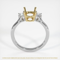 14K Yellow & White Three Stone Ring Setting Image