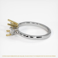 18K Yellow & White Three Stone Ring Setting Image