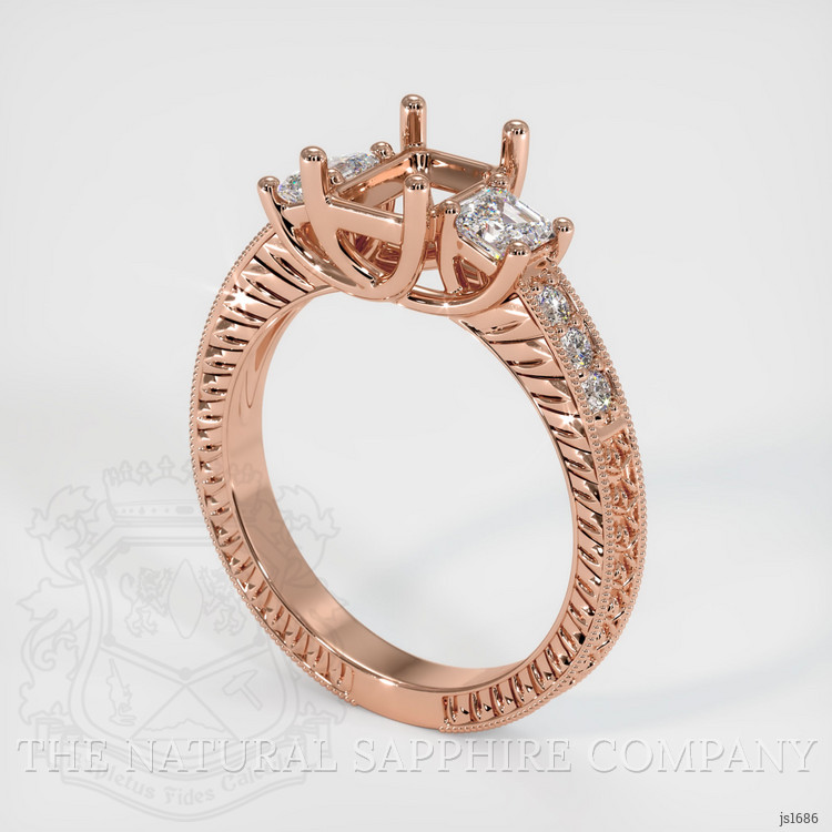 14K Rose Gold Antique Style Ring Setting