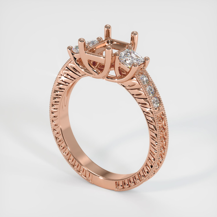 14K Rose Gold Antique Style Ring Setting