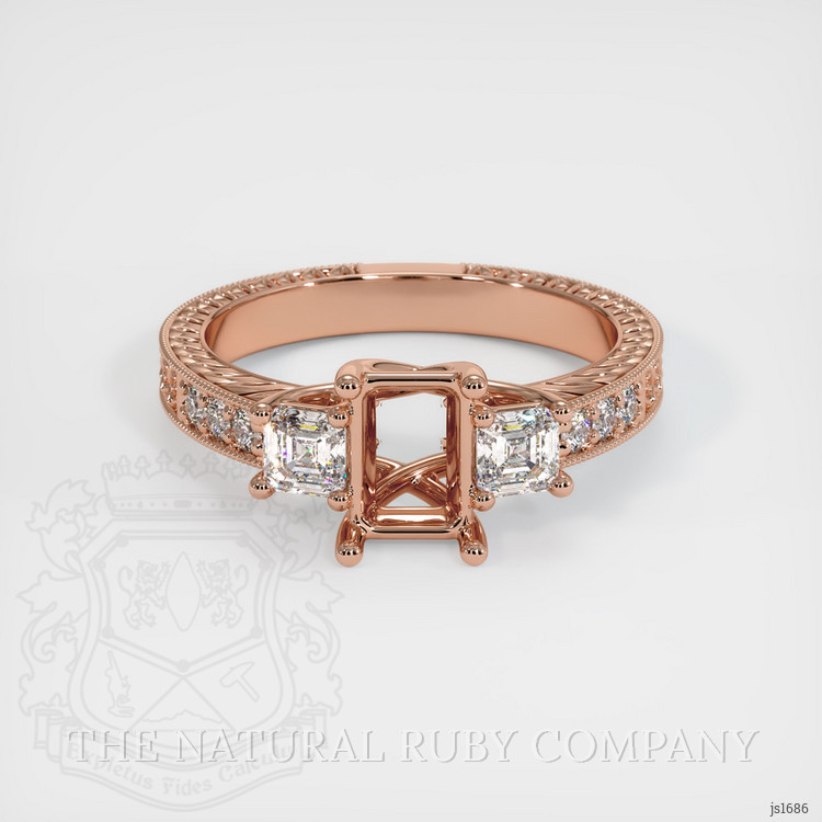 14K Rose Gold Antique Style Ring Setting