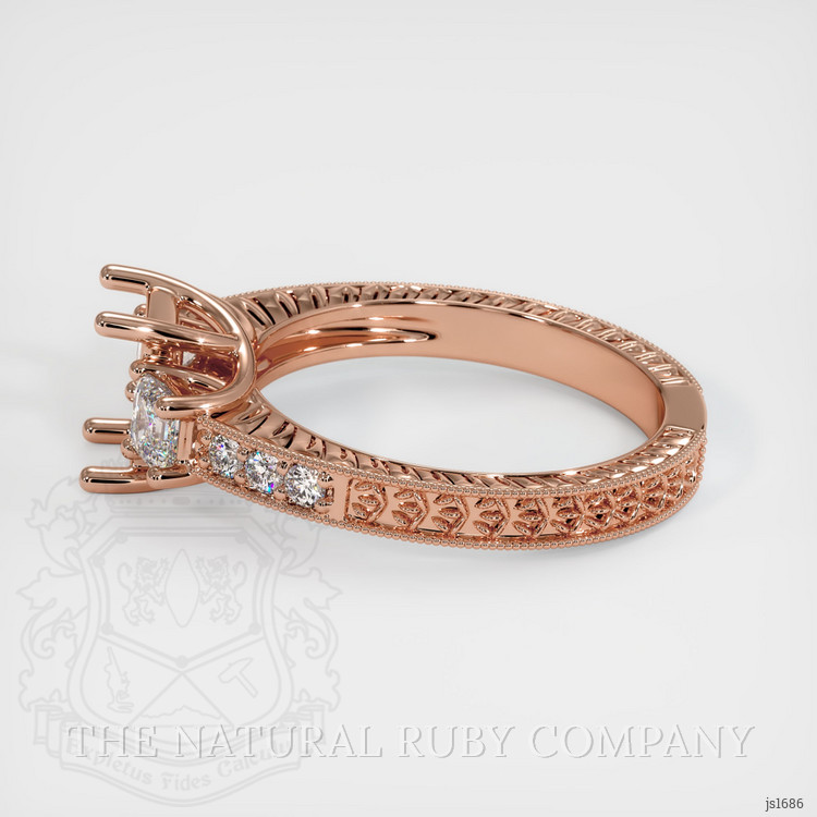14K Rose Gold Antique Style Ring Setting