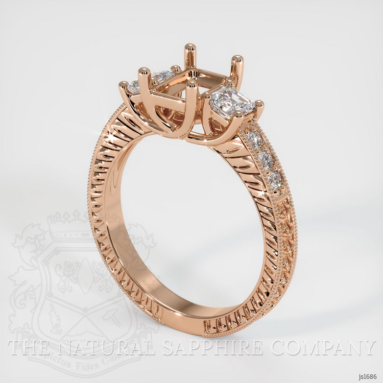 18K Rose Gold Antique Style Ring Setting