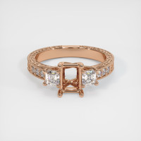 18K Rose Gold Antique Style Ring Setting Image