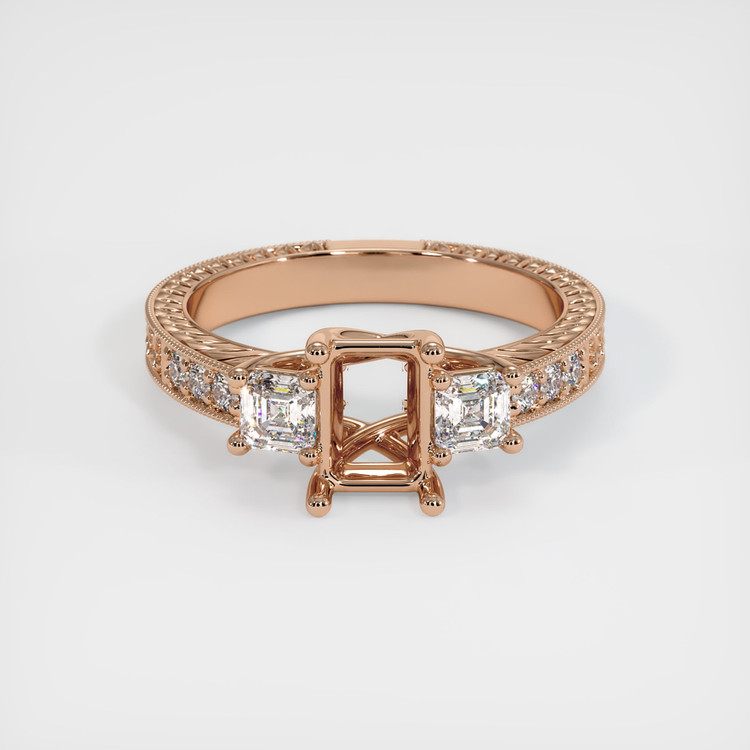 18K Rose Gold Antique Style Ring Setting