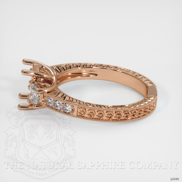 18K Rose Gold Antique Style Ring Setting