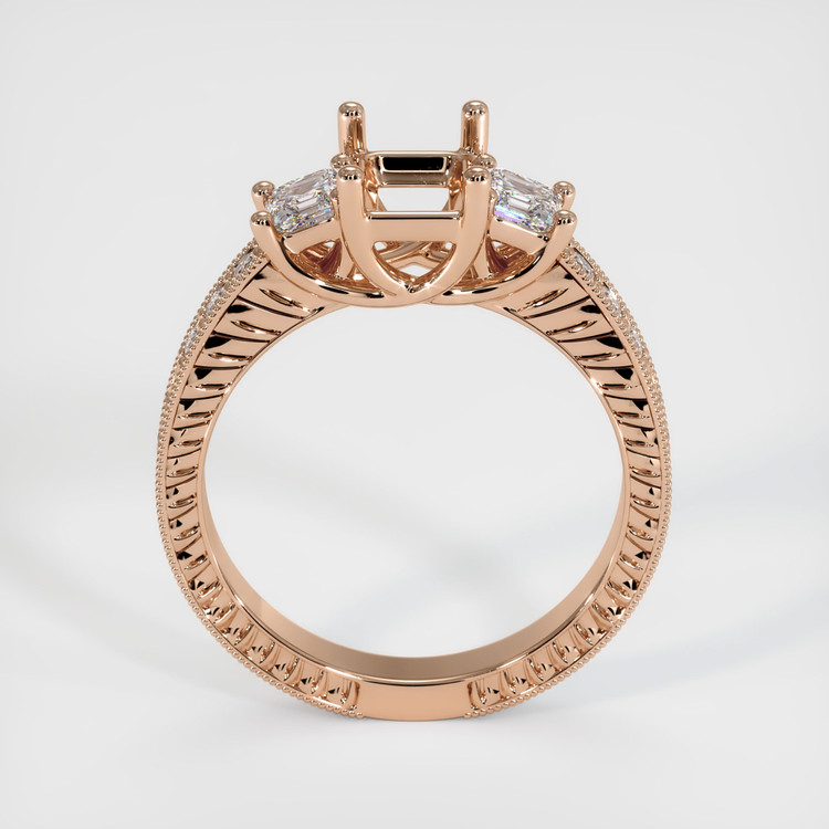 18K Rose Gold Antique Style Ring Setting
