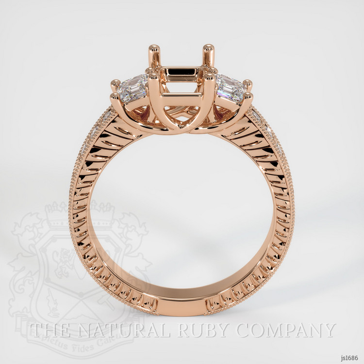 18K Rose Gold Antique Style Ring Setting