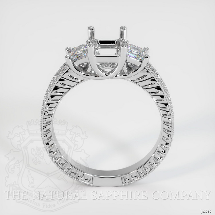 10K White Gold Antique Style Ring Setting