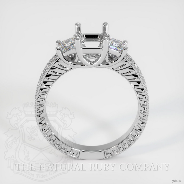 14K White Gold Antique Style Ring Setting