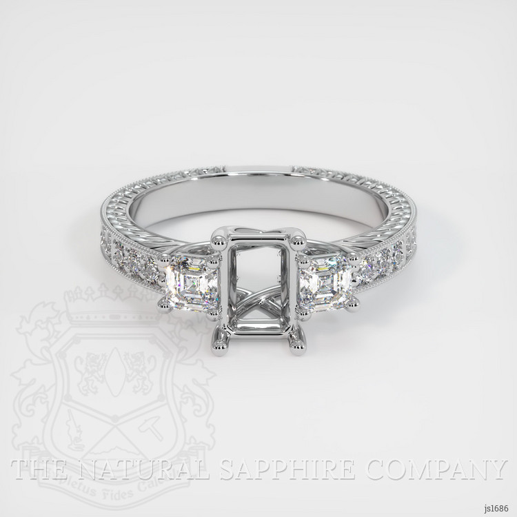 18K White Gold Antique Style Ring Setting