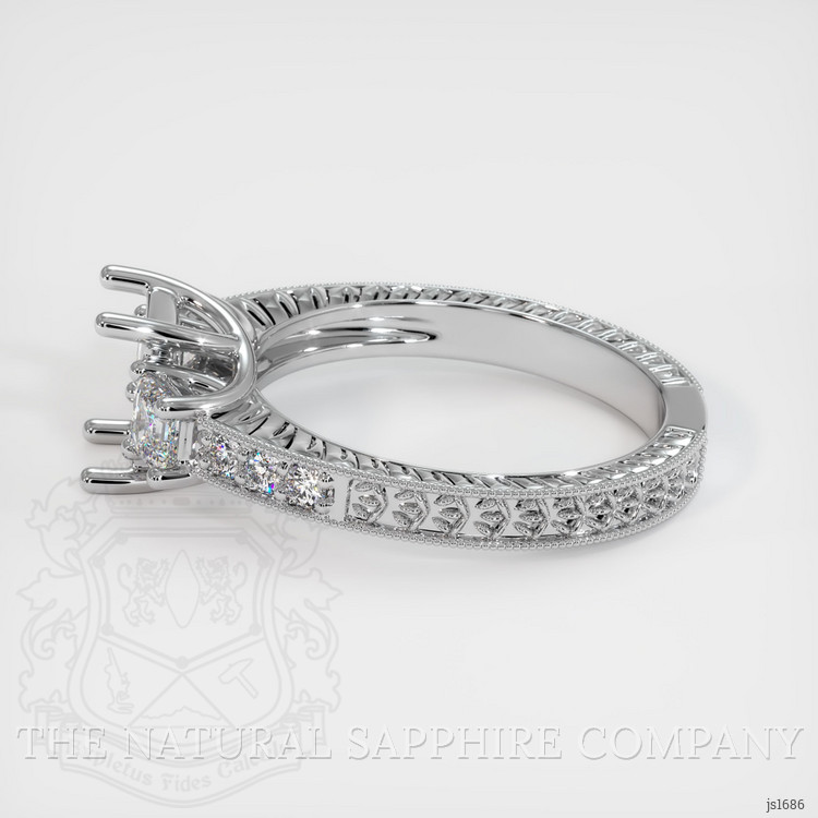 18K White Gold Antique Style Ring Setting