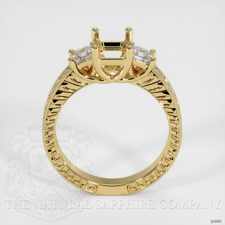 14K Yellow Gold Antique Style Ring Setting