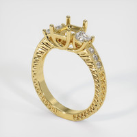 18K Yellow Gold Antique Style Ring Setting Video