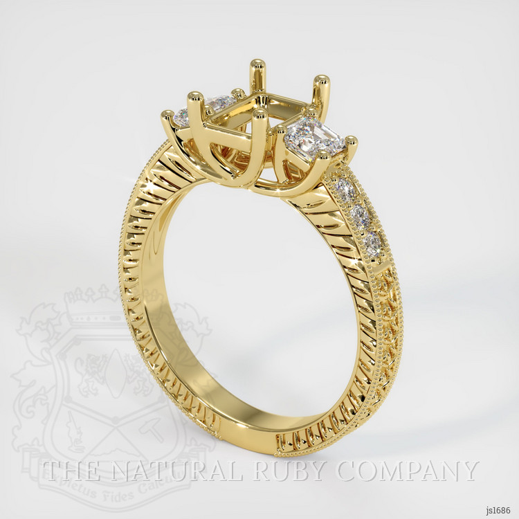 18K Yellow Gold Antique Style Ring Setting