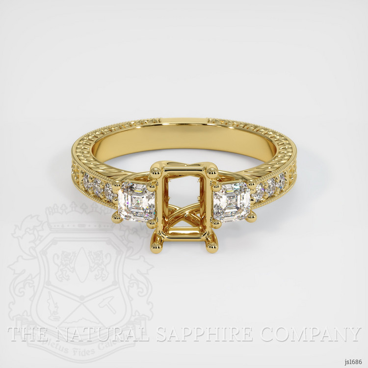 18K Yellow Gold Antique Style Ring Setting