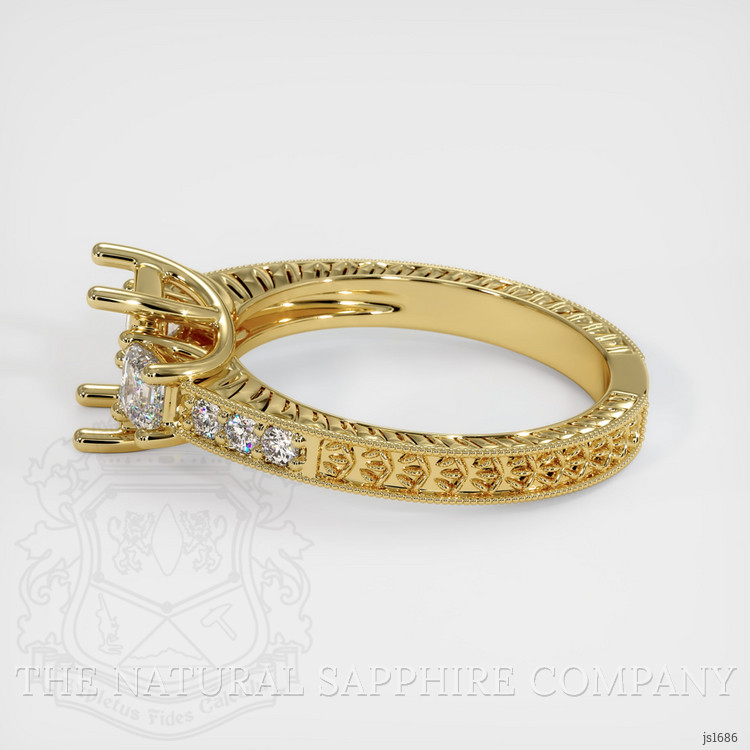 18K Yellow Gold Antique Style Ring Setting