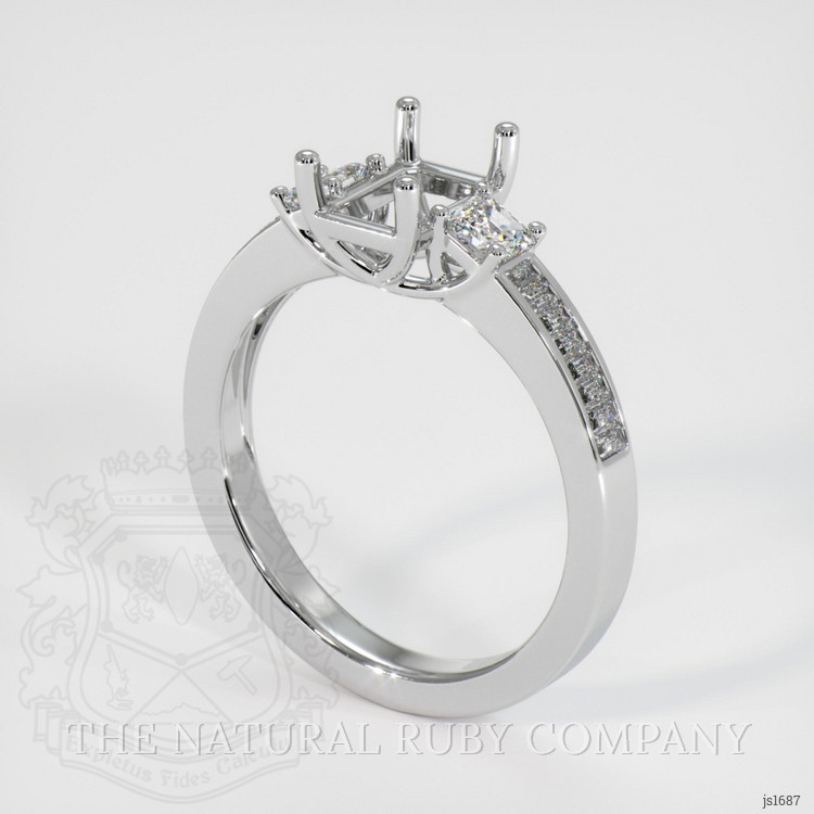 Platinum 950 Three Stone Ring Setting