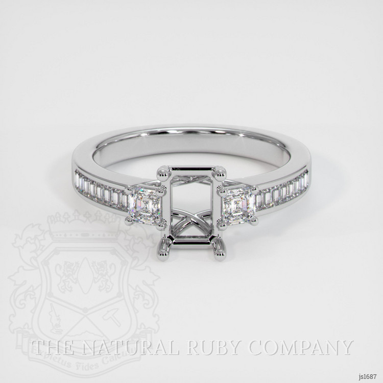Platinum 950 Three Stone Ring Setting