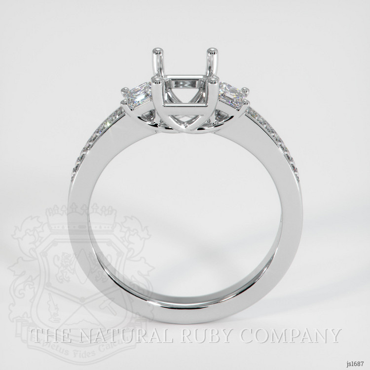 Platinum 950 Three Stone Ring Setting