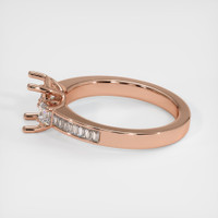 14K Rose Gold Three Stone Ring Setting Image