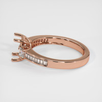 14K Rose Gold Three Stone Ring Setting Image
