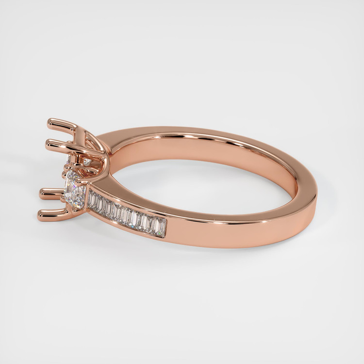 14K Rose Gold Three Stone Ring Setting