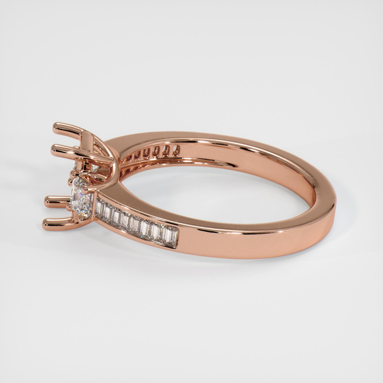 14K Rose Gold Three Stone Ring Setting