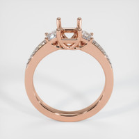 14K Rose Gold Three Stone Ring Setting Image