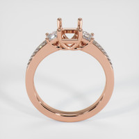 14K Rose Gold Three Stone Ring Setting Image
