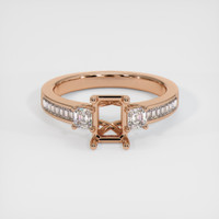 18K Rose Gold Three Stone Ring Setting Image