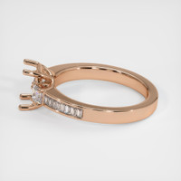 18K Rose Gold Three Stone Ring Setting Image