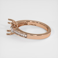 18K Rose Gold Three Stone Ring Setting Image